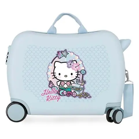 Sanrio - Valise trotteur enfant Hello Kitty "Mermaid" - 50 x 38 x 20 cm - Bleu