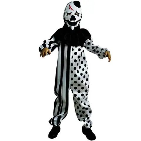 Costume Halloween enfant en Clown Arlequin Horreur taille 5 à 6 ans (x1) REF/88391 - ptit clown