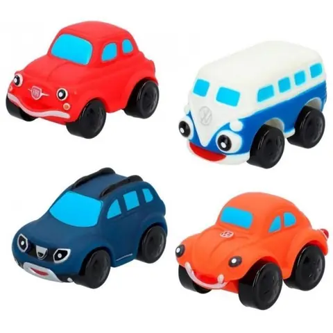 Lot de 4 voitures molles Motor Town - Rouge - Jouet pour 18 mois et plus