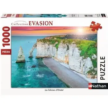 Puzzle 1000 pièces - Les falaises d'Etretat - Nathan - Puzzle Adultes - Dès 12 ans