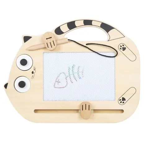 Ardoise magique - SMALL FOOT COMPANY - Tableau magique magnétique Chat - Bois - 2 ans - Portable