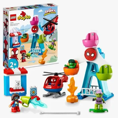 LEGO® 10963 DUPLO Marvel Spider-Man et ses Amis : Aventures à la Fête Foraine dès 2 ans avec Hélicoptère et Figurine Hulk