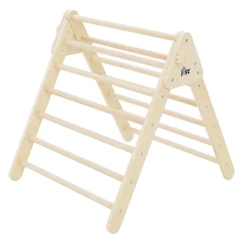 Joyz Triangle dEscalade pour Enfants Bois Massif Nature Structure dEscalade Intérieure Triangle Pikler Jouet Montessori Bébé