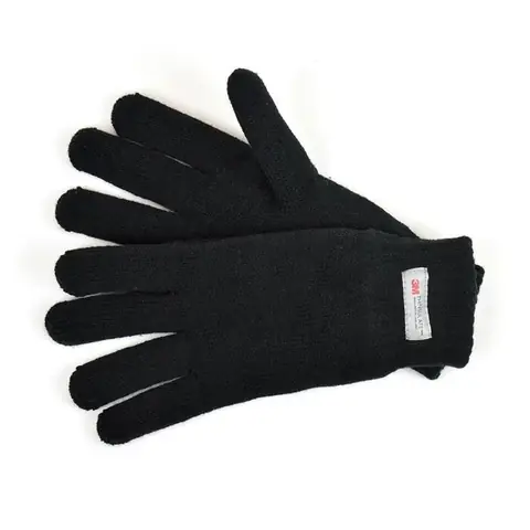 Hommes Gants Hiver Chaud Tricotés Thinsulate Taille Unique Doux Noir Moufles
