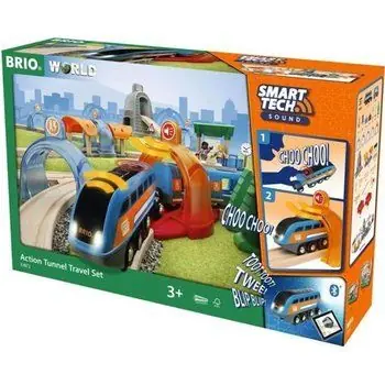 Brio World Circuit Voyageur Smart Tech Sound - Coffret 37 pièces - Circuit de train en bois - Ravensburger - Dès 3 ans - 33972