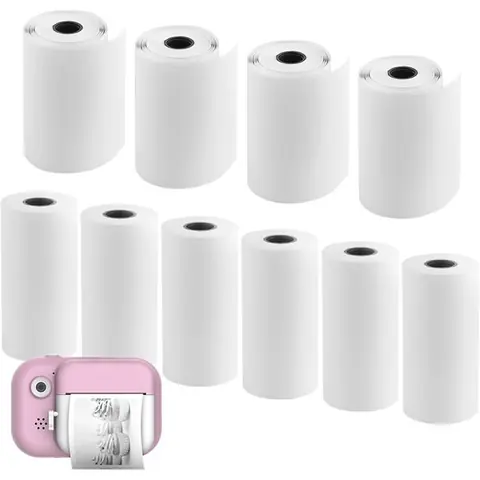 Lot De 10 Rouleaux Appareil Photo Impression Papier Thermique Instantané Pour Enfants - Recharge Imprimé Pour Garçons Et Filles