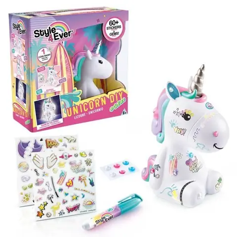 STYLE 4 EVER Licorne DIY - Licorne à décorer et à personnaliser qui brille dans le noir ! - OFG 106 - 6 ans et +