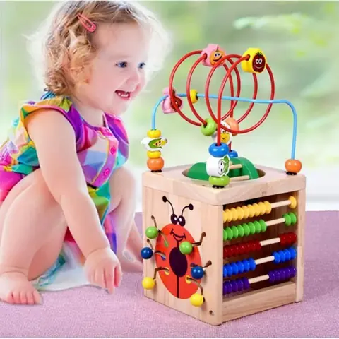 Jouet en Bois - Ensemble 7 en 1 - Centre dactivités - Multicolore - 12 mois et plus