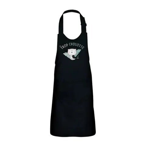 Fabulous Tablier Cuisine Enfant 2 Poches Noir Trop Chouette - Haut de gamme