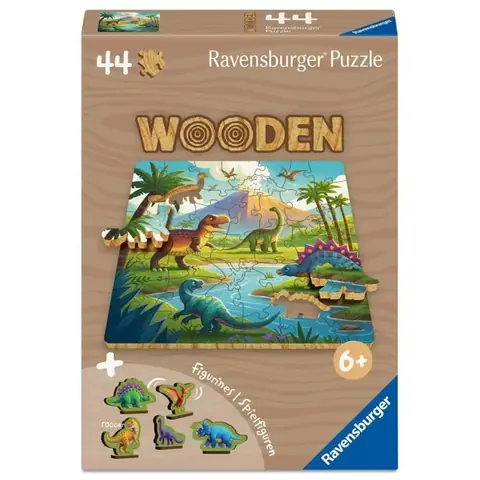 Les dinosaures - Puzzle bois 44 pièces - dès 6 ans - Ravensburger