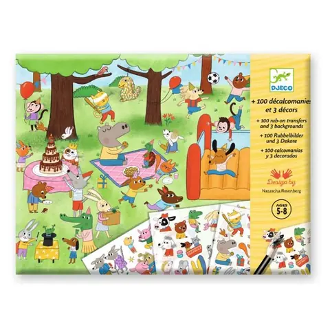 Décalcomanies - Djeco - Cest la fête - Multicolore - Activité créative - Pour enfants
