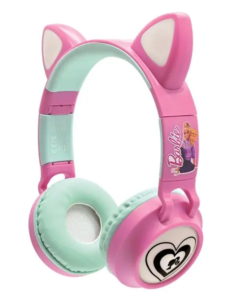 Casque audio sans fil pour enfant Bluetooth Lexibook Barbie avec oreilles de chat