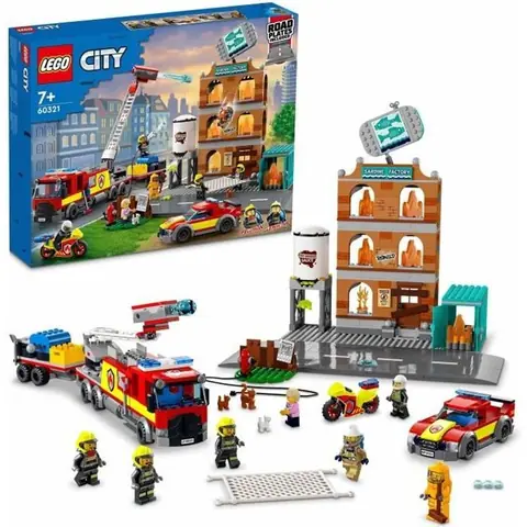 LEGO® 60321 City Fire La Brigade Pompiers Set de Construction avec Flammes, Minifigures, Jouet Camion pour Enfants dès 7 ans