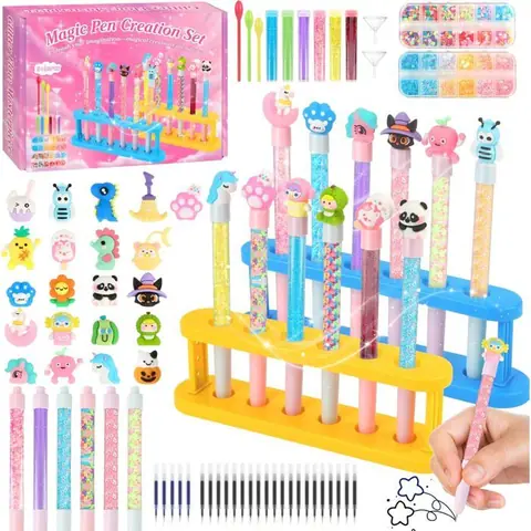 Atelier des Stylos Creatif Enfant Fabrique a Stylo avec 80 Accessoires Kits de Loisirs Créatifs Fille 5 6 7 8 Ans
