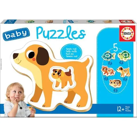 Puzzles Animaux pour Enfants dès 12 mois - EDUCA - 5 puzzles de 2 à 4 pièces
