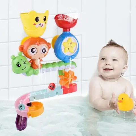 Jouet de Bain Cascade InteractifBaignoire Jeu de Piscine Jouets deau de Singe Douche Jouets bathly Jouet avec Tasse Enfants Cadeau