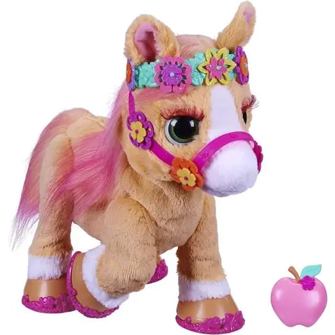 Peluche électronique Cannelle mon poney coquet animal de 35 cm plus de 80 sons et réactions 26 accessoires jouets interactifs