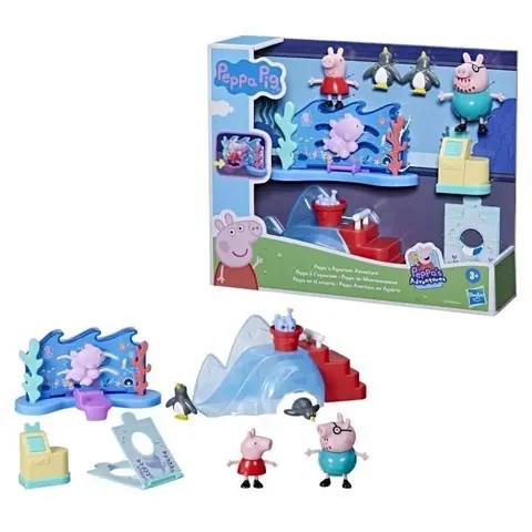 Jouet préscolaire Peppa Pig à laquarium avec 4 figurines et 4 accessoires