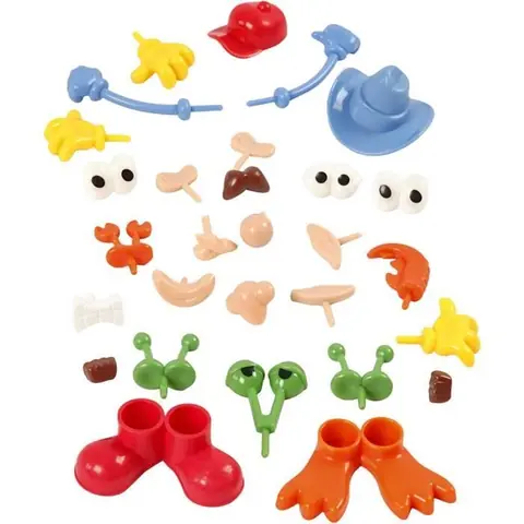 Accessoires pour pâte à modeler - Multicolore - Paquet de mains pieds yeux chapeaux etc.