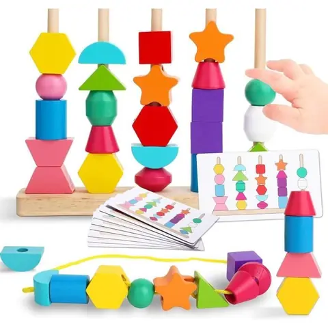 Jouet en bois - Montessori - 2-5 ans - Éducatif - Motricité fine - 12 couleurs