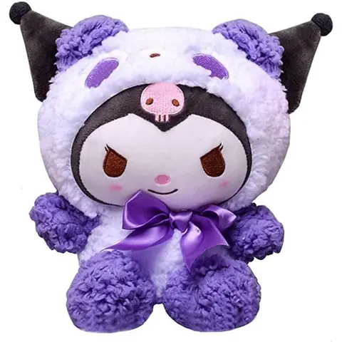 Kawaii Kuromi avec peluche dessin animé en peluche jolies peluches pour enfants filles fans 20 cm (violet)