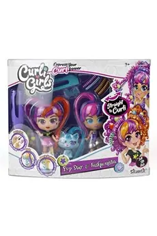 CURLIGIRLS- coffret de 2 poupées au cheveux magiques +1 animal. Tirez sur les cheveux ils frisent
