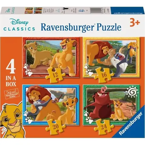 Puzzle - RAVENSBURGER - Le Roi Lion 4 en 1 - 100-200 pièces - Carton recyclé - Pour enfants à partir de 3 ans