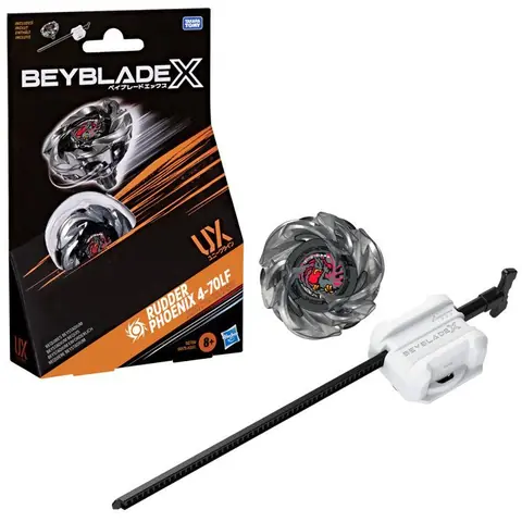 Beyblade X Starter Pack Rudder Phoenix 4-70LF UX toupie Takara Tomy de type attaque avec lanceur toupies de compétition dès 8 ans