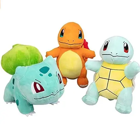 Lot de 3 peluches Pokémon de 203 cm - Bulbasaur - Charmander - Squirtlе - Peluche douce et confortable grand jouet en peluche