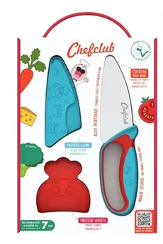 Couteau du chef Bleu et rouge Chefclub