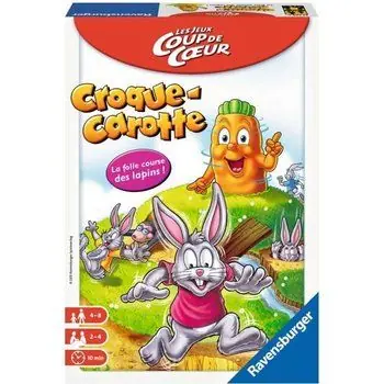 Croque Carotte 'Coup de cœur' - Ravensburger - Jeu de parcours enfant - 2 à 4 joueurs - format voyage - Dès 4 ans