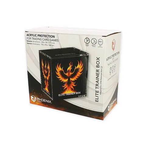 Présentoir acrylique pour cartes - PHOENIX SHIELD - Acrylic Protection ETB - Transparent - Filtre 98% UV - Ouverture magnétique