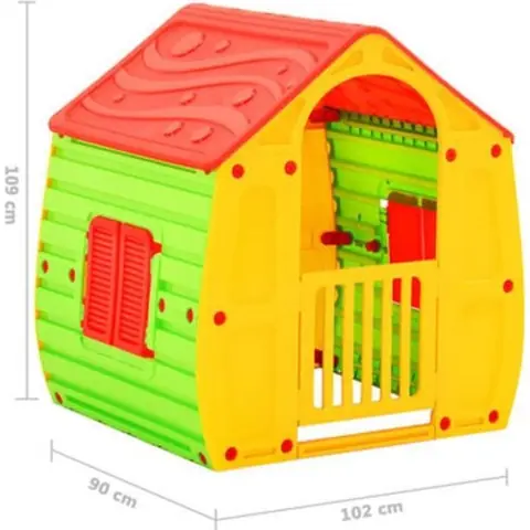 Maison pour enfant extérieur plastique 102x90x109 cm maisonnette jardin aire de jeu