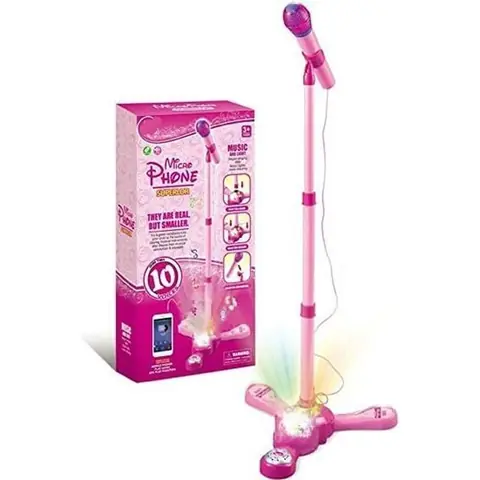Karaoké Enfants - AMOUNE - Jouet Fille 3-8 Ans - Pied Réglable - Rose