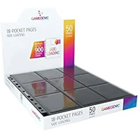 Pages de collection pour cartes - GAMEGENIC GG3002 - Noir - 18 poches - 10 pages par sachet