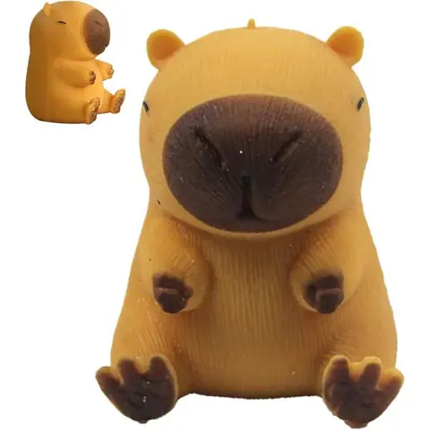 Lot de 2 Jouets Anti Stress Capybara à Presser - Balle Sensorielle pour Adolescents Adultes Collègues Cadeau Amusant