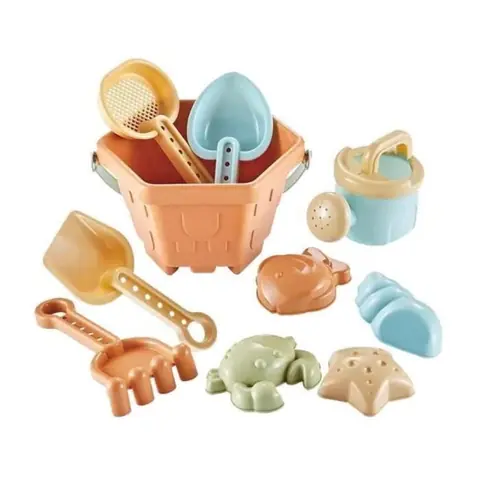 Kit de Jeu de Plage Enfant - Seau Plage Pelle Moules à Sable - Couleurs vives - Blanc