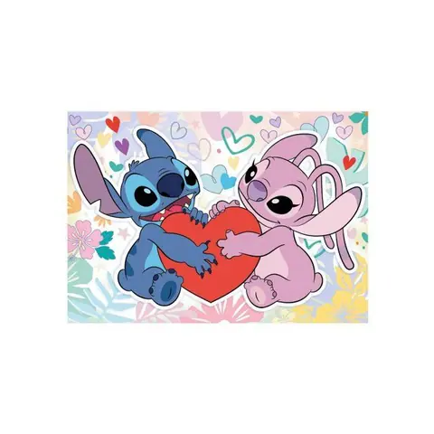 Puzzle Disney 500 pieces Stitch et Angel Love + colle Fix - Nouveaute - Dessins animes - Enfant Adulte - Set