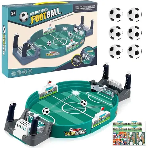 Jeu de Baby Foot Enfant avec 6 Mini-Football Jouet De Table De Football pour Deux Football Cadeau Garcon 5 6 7 Ans