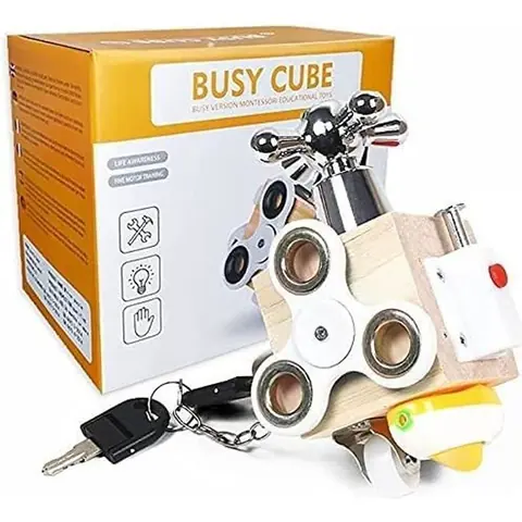 Cubes dActivités pour Bébés Enfants Jouets Montessori 1+ an Planche dActivités Jouets de Voyage