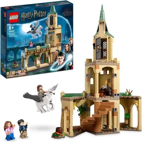 LEGO® 76401 Harry Potter La Cour de Poudlard : le Sauvetage de Sirius Jouet et Figurine dHippogriffe avec Château Fort et Balai