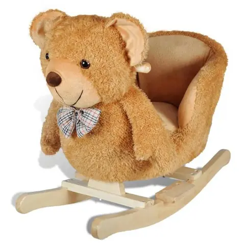 Ourson à bascule pour bébés - vidaXL - Brun - 60x32x54 cm - Poids maximal 25 kg - Convient dès 12 mois - Polyester 100%