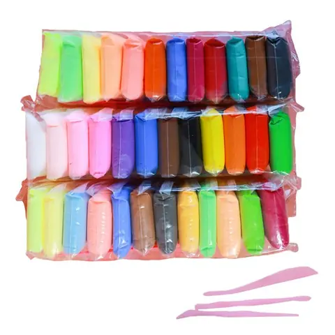Pâte à modeler - Argile magique - Lot de 36 couleurs - Ultralégère - Séchage à lair libre - Outils inclus