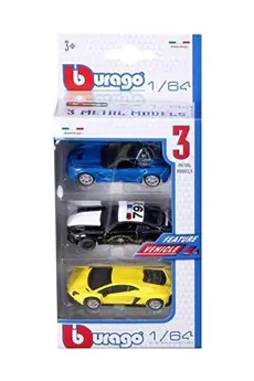 Bburago Maisto France Pack de 3 véhicules 1/64, 59030, Aleatoire