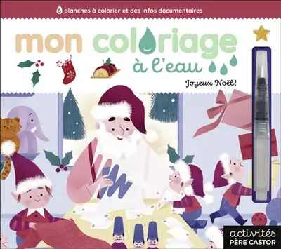 Mon coloriage à l'eau - Joyeux Noël ! 6 planches à colorier et des infos documentaires - Lili La Baleine - Flammarion Jeunesse Pere Castor