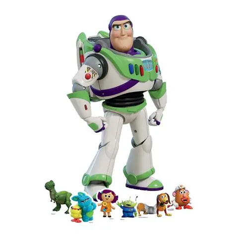 STAR CUTOUTS Figurine en carton Buzz l'éclair Toy Story et Six Mini Figurines - 134 cm