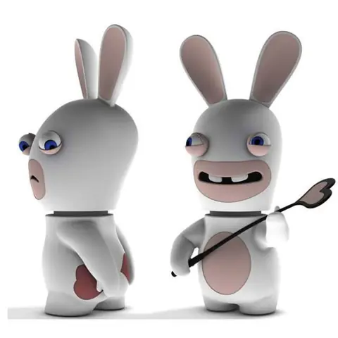Statuettes Bobble Head Punishes Well - Ubisoft - Lapins Crétins - 18 cm - Blanc