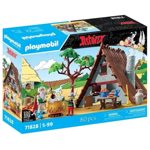 PLAYMOBIL 71828 Hutte dAstérix avec Panoramix Astérix Personnages de la BD 80 pièces Dès 5 ans