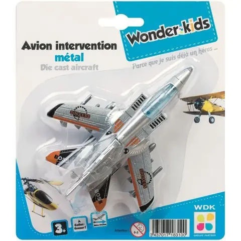 Avion en métal - Rétro - 11 cm - Modèle aléatoire - Friction - Livraison à lunité