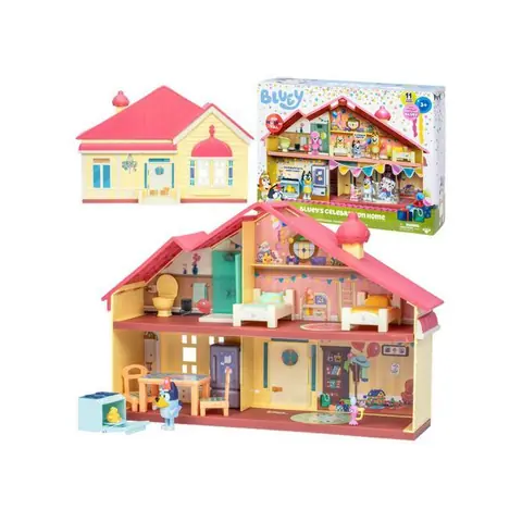 Bluey Maison familiale maison de fête + figurine de chien pour enfants pièces mobiles 3+